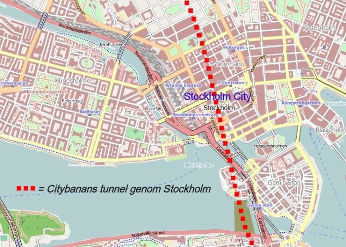 Citybanan map - Stockholm
